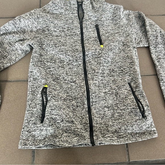 Grey Zip-Up Hoodie with Neon Accents - Picture 11 of 12